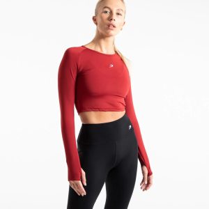 CROP TOP LONG SLEEVE RED