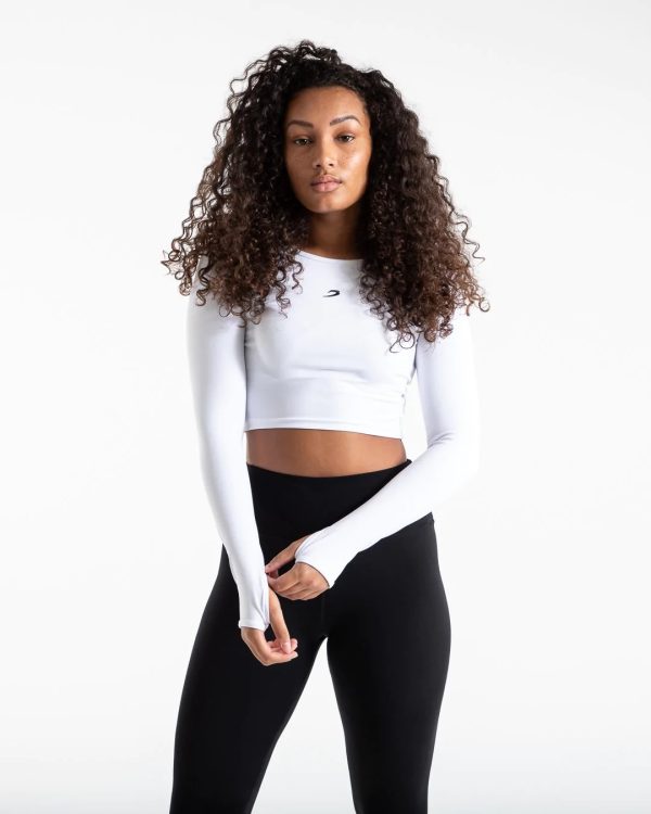 CROP TOP LONG SLEEVE WHT