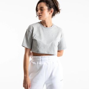 CROPPED BOXRAW T SHIRT GREY