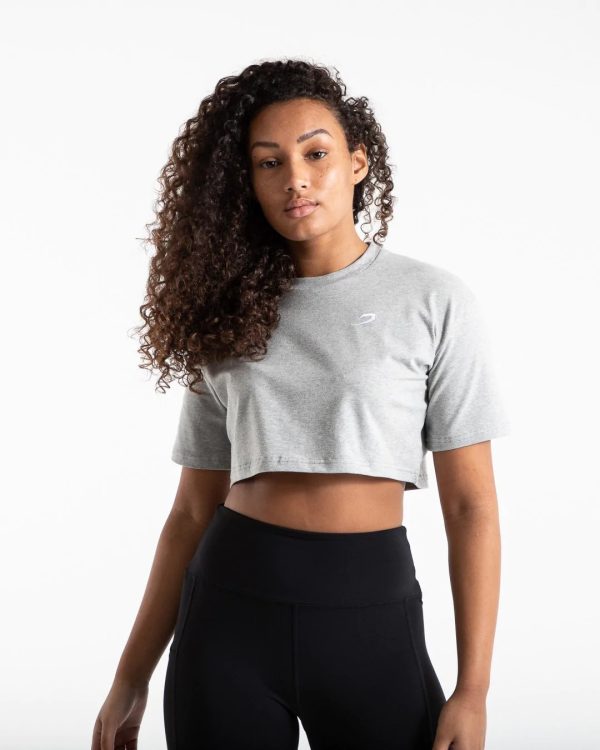 CROPPED STRIKE T SHIRT GREY