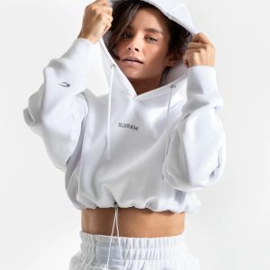 JOHNSON CROPPED HOODIE WHT