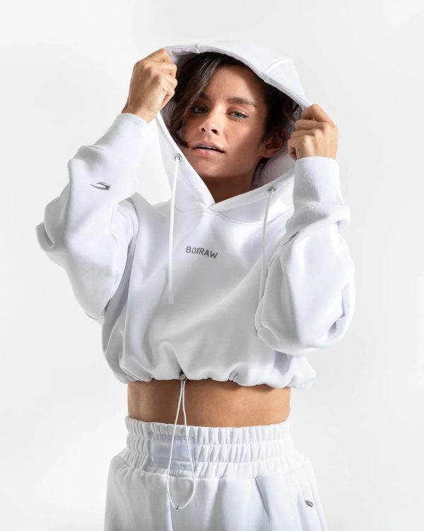 JOHNSON CROPPED HOODIE WHT