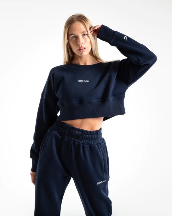 JOHNSON CROPPED SWEATSHIRT NVY