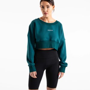 JOHNSON CROPPED SWEATSHIRT TEAL