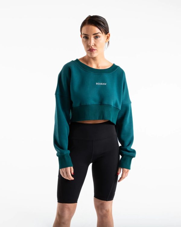 JOHNSON CROPPED SWEATSHIRT TEAL