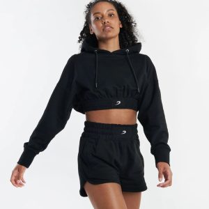 KIM CROPPED HOODIE BLK