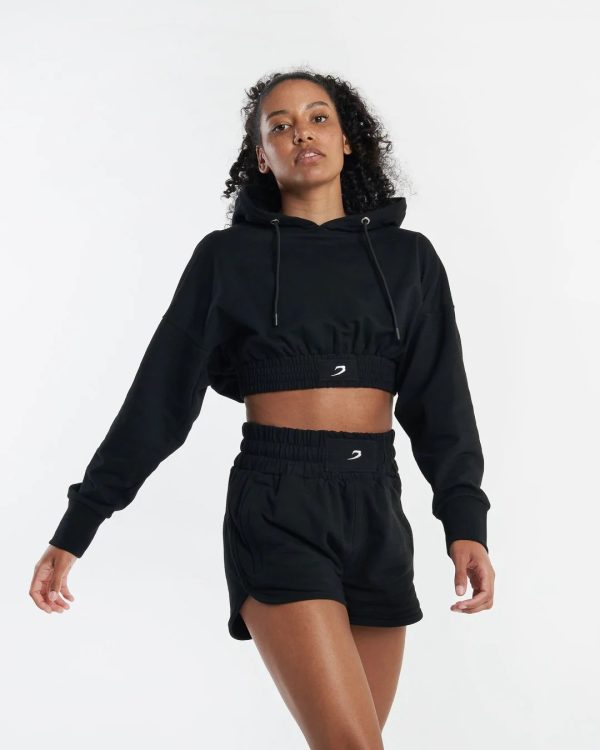 KIM CROPPED HOODIE BLK